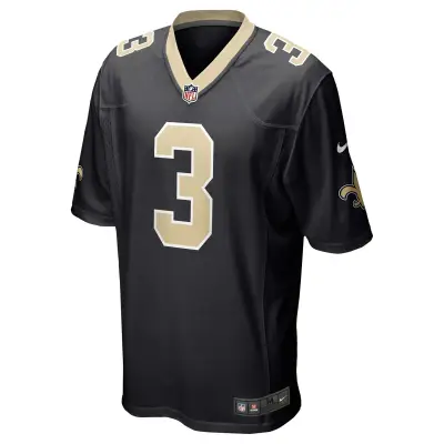 Men's New Orleans Saints Wil Lutz Black Game Jersey 02
