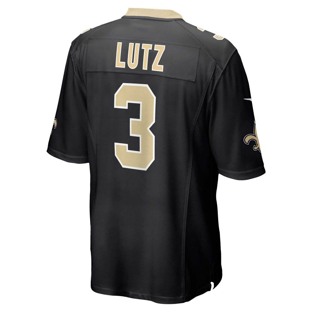 Men's New Orleans Saints Wil Lutz Black Game Jersey