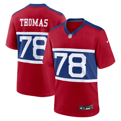 Men's New York Giants Andrew Thomas Century Red Alternate Player Game Jersey 01