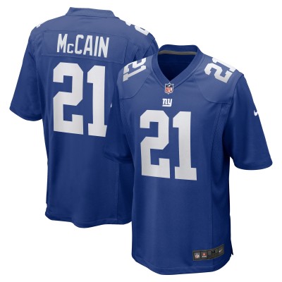 Men's New York Giants Bobby McCain Royal Game Player Jersey 01
