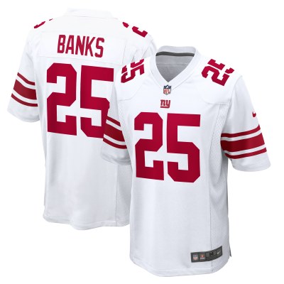 Men's New York Giants Deonte Banks  White Game Jersey 01