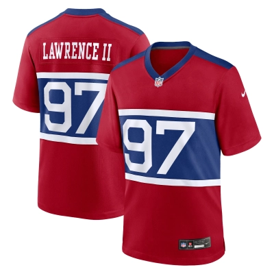 Men's New York Giants Dexter Lawrence II Century Red Alternate Player Game Jersey 01