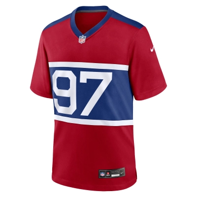 Men's New York Giants Dexter Lawrence II Century Red Alternate Player Game Jersey 02