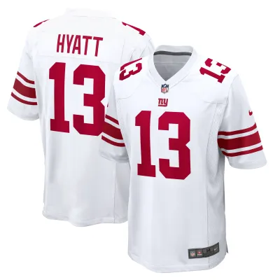 Men's New York Giants Jalin Hyatt  White Game Jersey 01