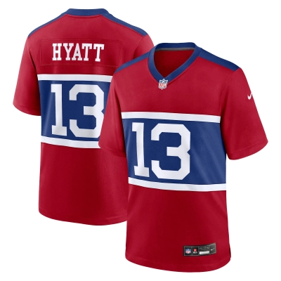 Men's New York Giants Jalin Hyatt Century Red Alternate Player Game Jersey 01