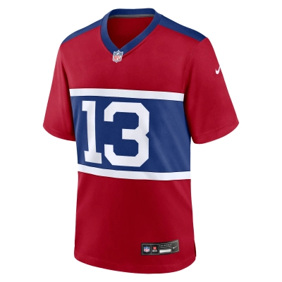 Men's New York Giants Jalin Hyatt Century Red Alternate Player Game Jersey 02