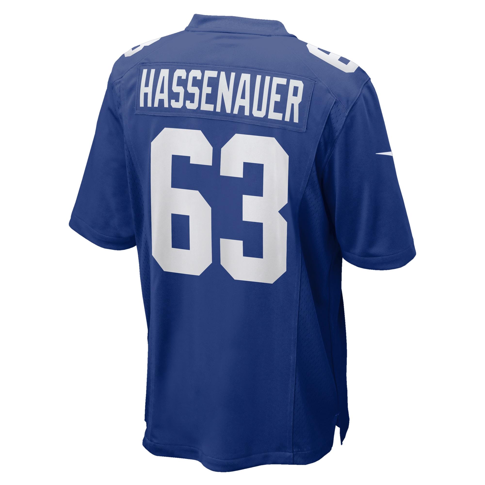 Men's New York Giants JC Hassenauer Royal Team Game Jersey