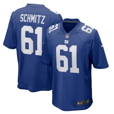 Men's New York Giants John Michael Schmitz  Royal Team Game Jersey 01