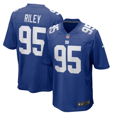 Men's New York Giants Jordon Riley  Royal Team Game Jersey 01