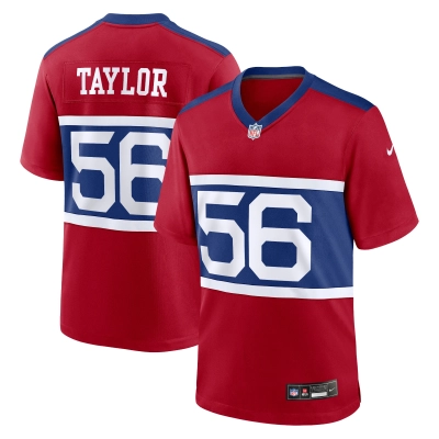 Men's New York Giants Lawrence Taylor Century Red Alternate Retired Player Game Jersey 01