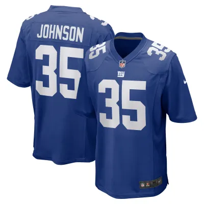 Men's New York Giants Leonard Johnson Royal Game Player Jersey 01