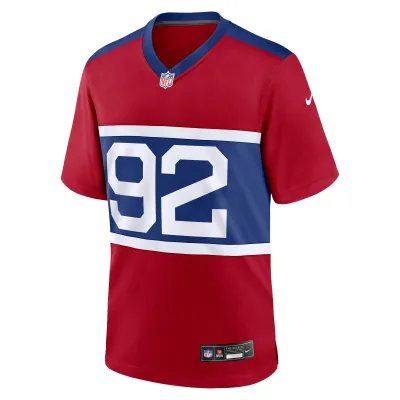 Men's New York Giants Michael Strahan Century Red Alternate Retired Player Game Jersey 02