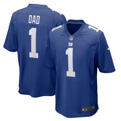 Men's New York Giants Number 1 Dad Royal Game Jersey 01