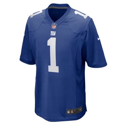 Men's New York Giants Number 1 Dad Royal Game Jersey 02