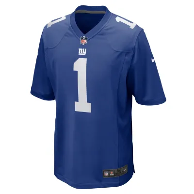 Men's New York Giants Number 1 Dad Royal Game Jersey 02