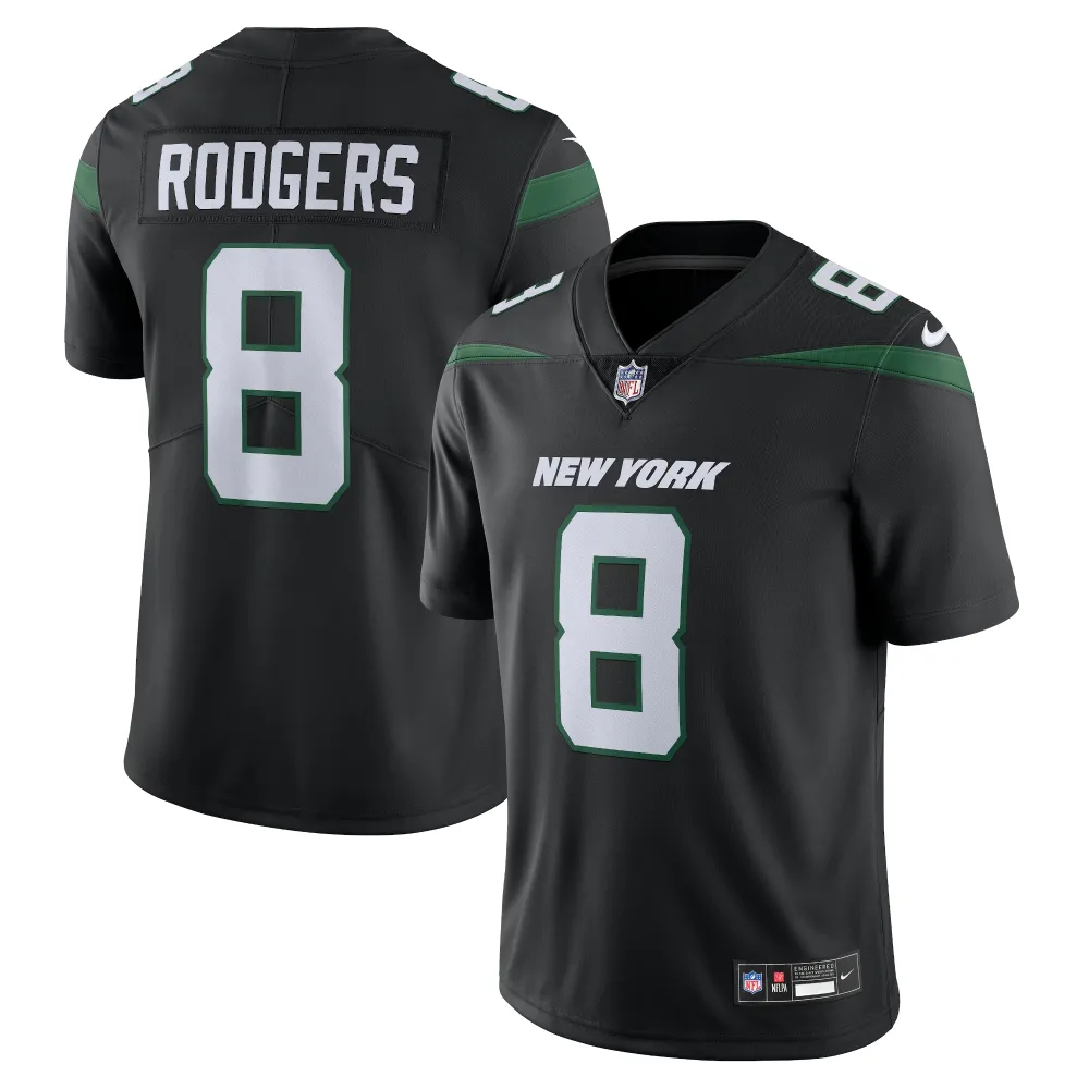 Men's New York Jets Aaron Rodgers Black Vapor Untouchable Limited Jersey
