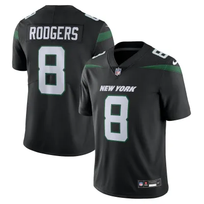 Men's New York Jets Aaron Rodgers Black Vapor Untouchable Limited Jersey 01
