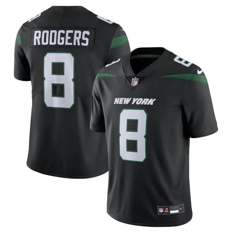 Men's New York Jets Aaron Rodgers Black Vapor Untouchable Limited Jersey