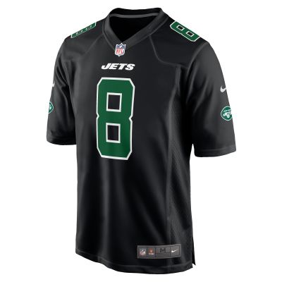Men's New York Jets Aaron Rodgers Black Fashion Game Jersey 02