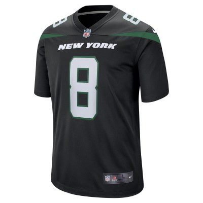 Men's New York Jets Aaron Rodgers Black Game Jersey 02