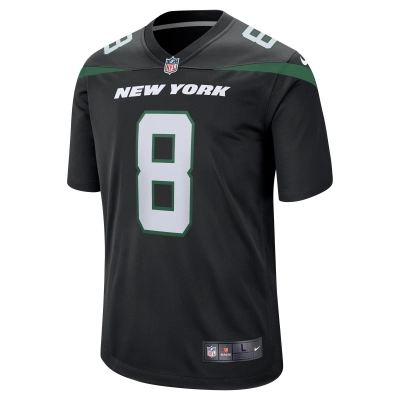 Men's New York Jets Aaron Rodgers Black Game Jersey 02