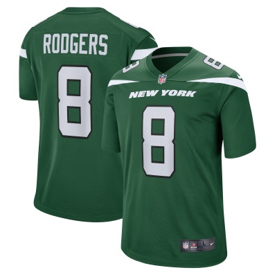 Men's New York Jets Aaron Rodgers Gotham Green Game Jersey 01