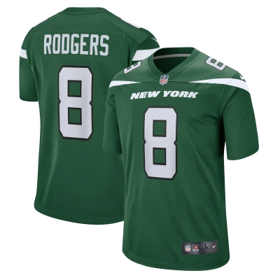 Men's New York Jets Aaron Rodgers Gotham Green Game Jersey 01
