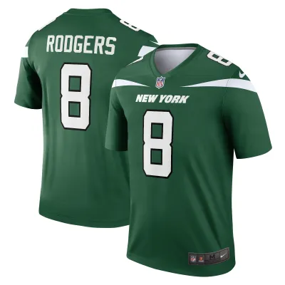 Men's New York Jets Aaron Rodgers Gotham Green Legend Player Jersey 01
