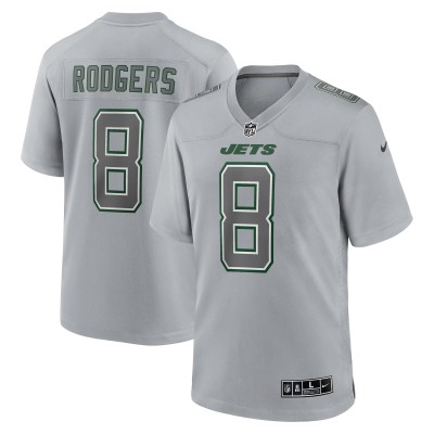 Men's New York Jets Aaron Rodgers Heather Gray Atmosphere Fashion Game Jersey 01