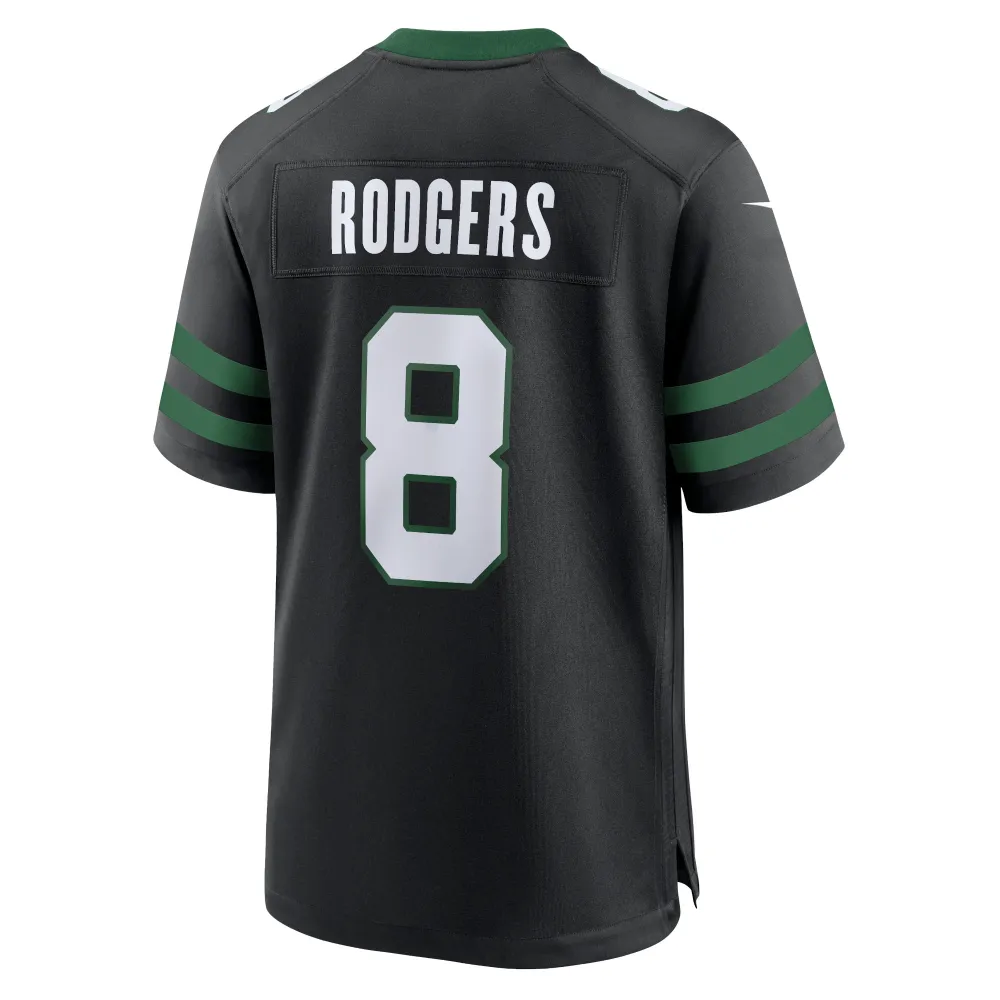 Men's New York Jets Aaron Rodgers Legacy Black Alternate Game Jersey