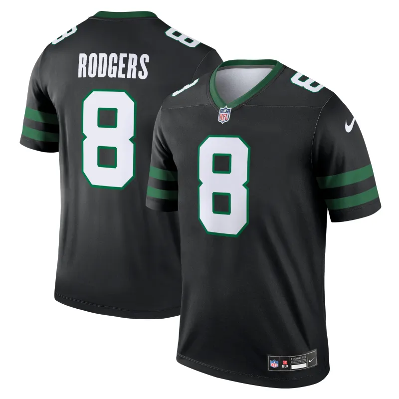 Men's New York Jets Aaron Rodgers Legacy Black Alternate Legend Jersey