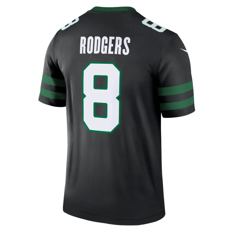 Men's New York Jets Aaron Rodgers Legacy Black Alternate Legend Jersey