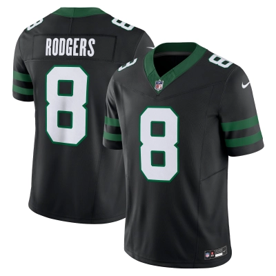 Men's New York Jets Aaron Rodgers Legacy Black Alternate Vapor F.U.S.E. Limited Jersey 01