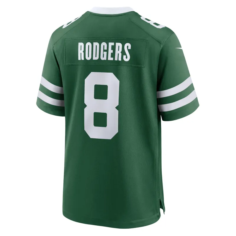 Men's New York Jets Aaron Rodgers Legacy Green Game Jersey