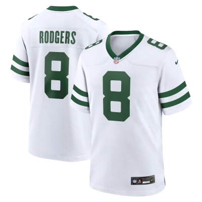Men's New York Jets Aaron Rodgers Legacy White Player Game Jersey 01