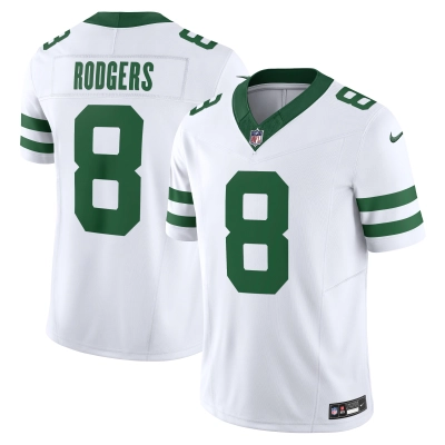 Men's New York Jets Aaron Rodgers Legacy White Vapor F.U.S.E. Limited Jersey 01