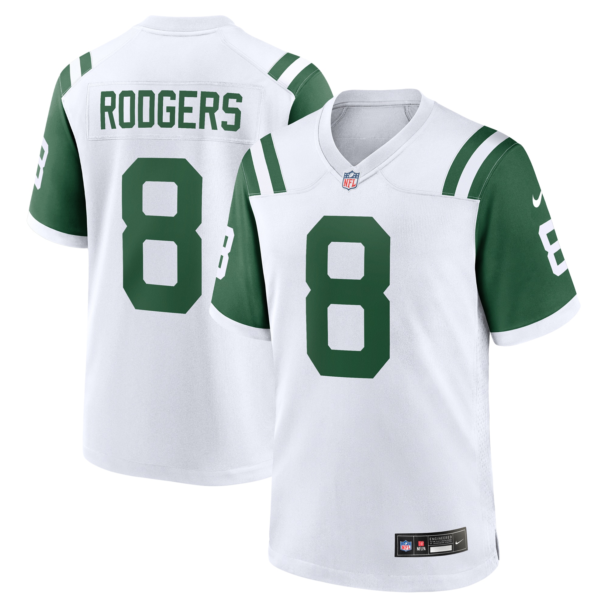 Men's New York Jets Aaron Rodgers White Classic Alternate Game Jersey