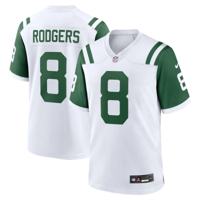 Men's New York Jets Aaron Rodgers White Classic Alternate Game Jersey 01