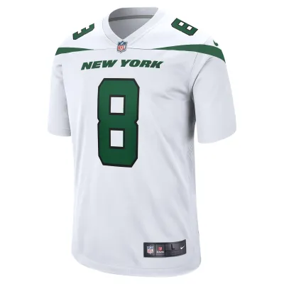 Men's New York Jets Aaron Rodgers White Game Jersey 02