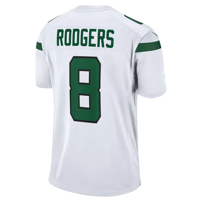 Men's New York Jets Aaron Rodgers White Game Jersey