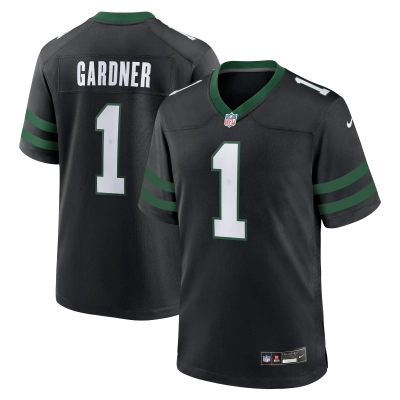 Men's New York Jets Ahmad Sauce Gardner Legacy Black Alternate Game Jersey 01