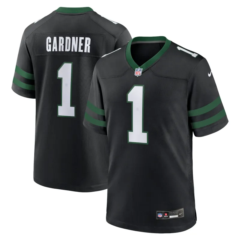 Men's New York Jets Ahmad Sauce Gardner Legacy Black Alternate Game Jersey