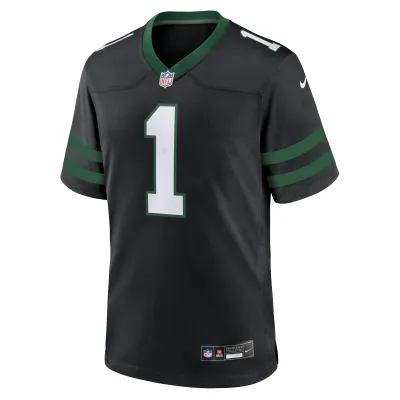 Men's New York Jets Ahmad Sauce Gardner Legacy Black Alternate Game Jersey 02