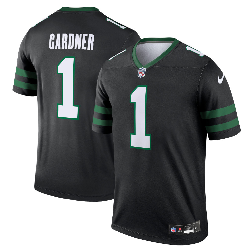 Men's New York Jets Ahmad Sauce Gardner Legacy Black Alternate Legend Jersey