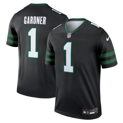 Men's New York Jets Ahmad Sauce Gardner Legacy Black Alternate Legend Jersey 01