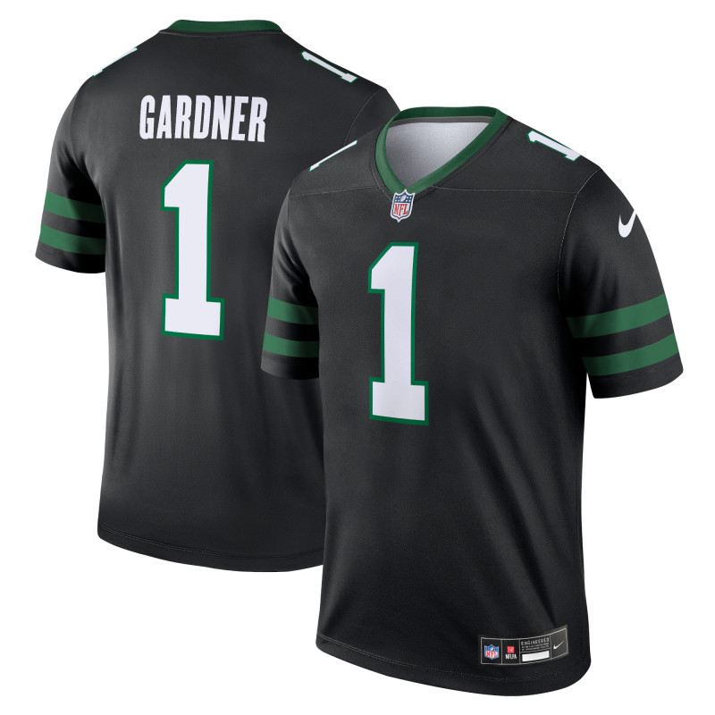 Men's New York Jets Ahmad Sauce Gardner Legacy Black Alternate Legend Jersey