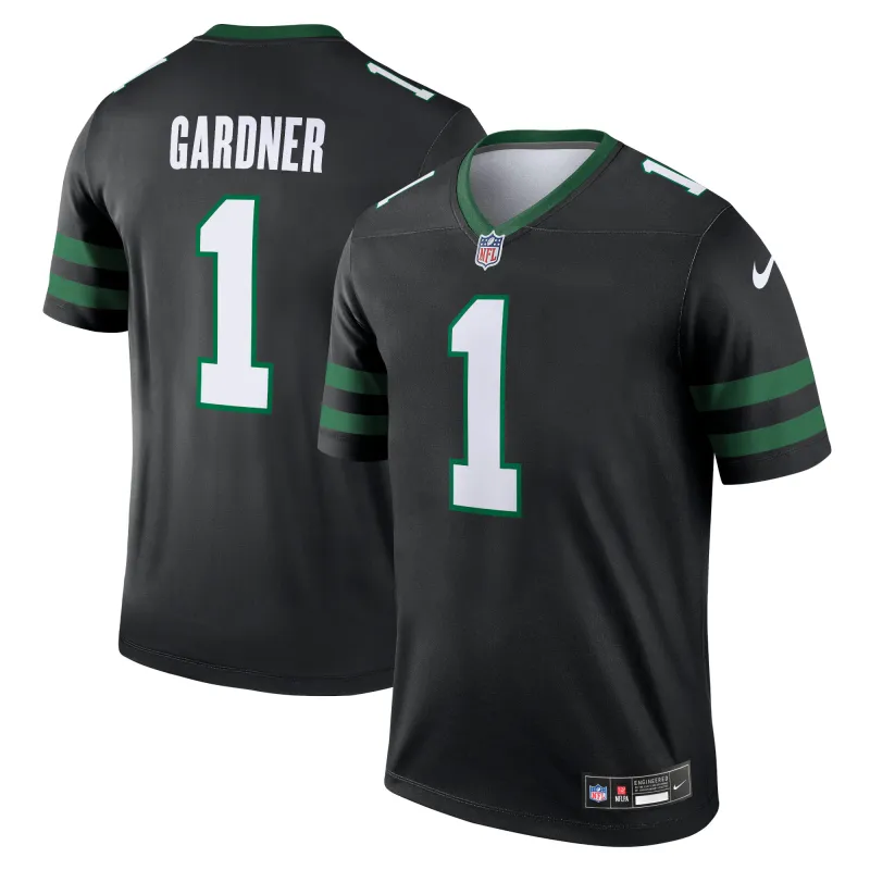Men's New York Jets Ahmad Sauce Gardner Legacy Black Alternate Legend Jersey