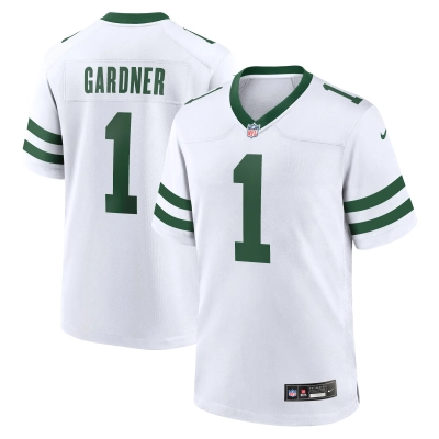 Men's New York Jets Ahmad Sauce Gardner Legacy White Game Jersey 01