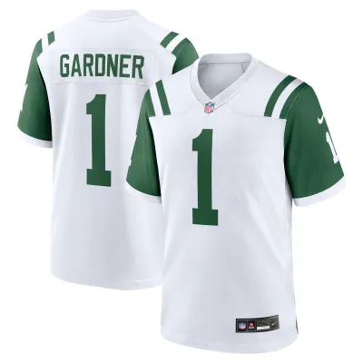 Men's New York Jets Ahmad Sauce Gardner White Classic Alternate Game Jersey 01