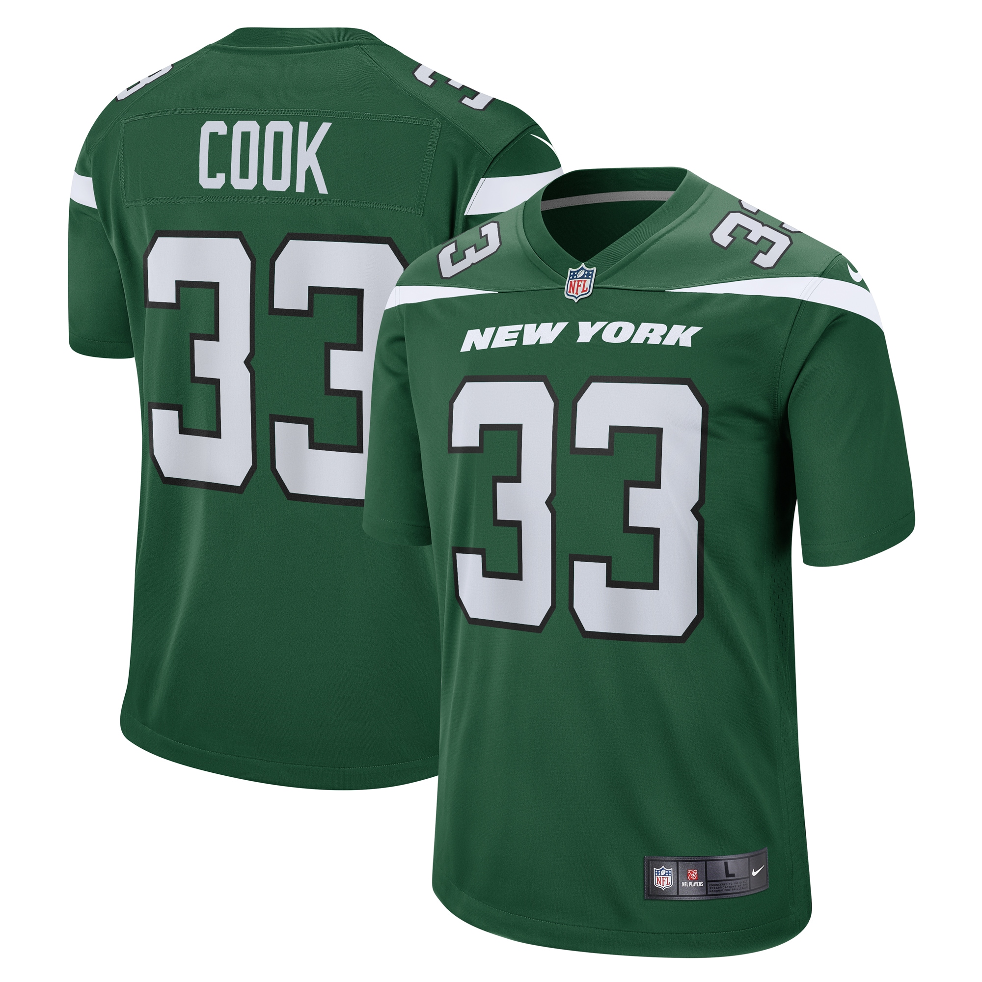 Men's New York Jets Dalvin Cook Gotham Green Game Player Jersey